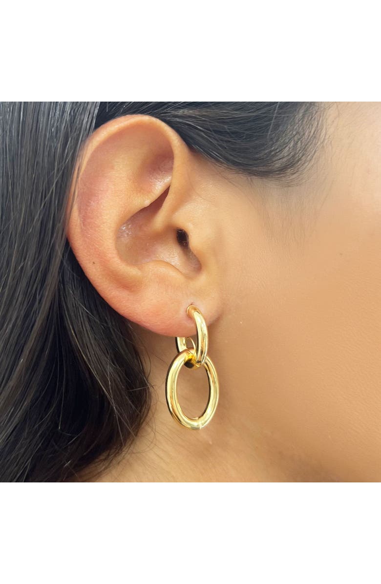 The Lovery Fine Jewelry Double Oval Link Drop Earrings, Alternate, color, Yellow Gold