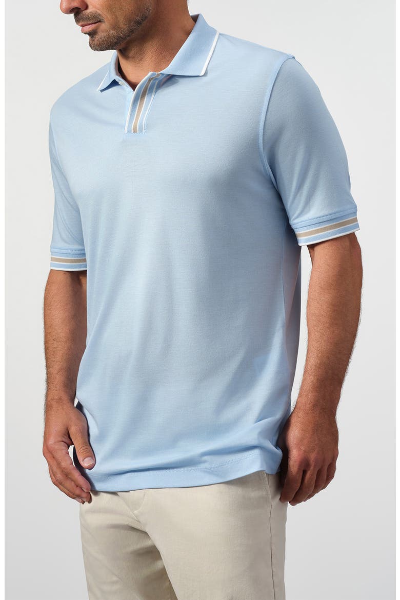 Cotton & Tencel™ Blend Piqué Knit Polo, Alternate, color, SKY