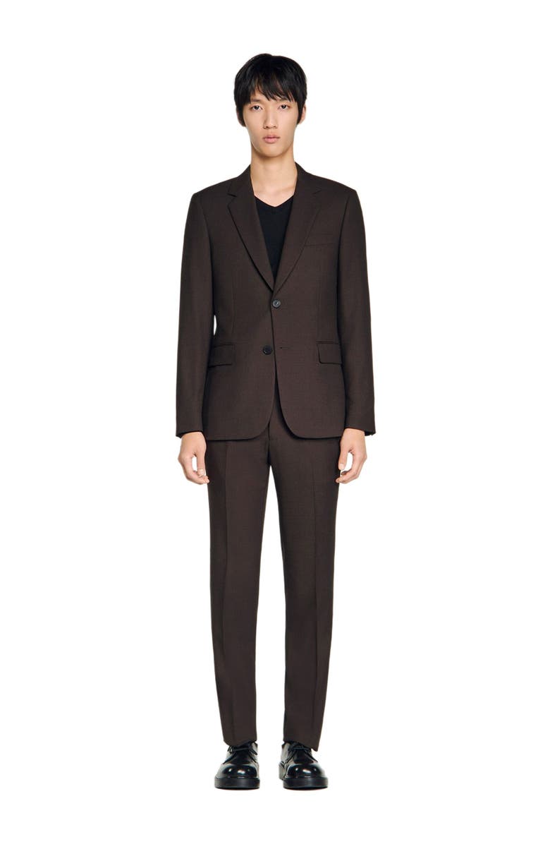 SANDRO Wool suit jacket, Main, color, Chocolate