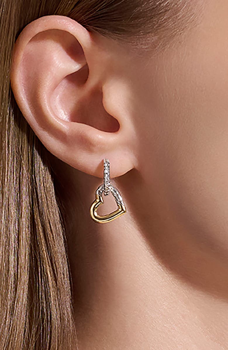 John Hardy Essentials Heart Drop Earrings, Alternate, color, Silver