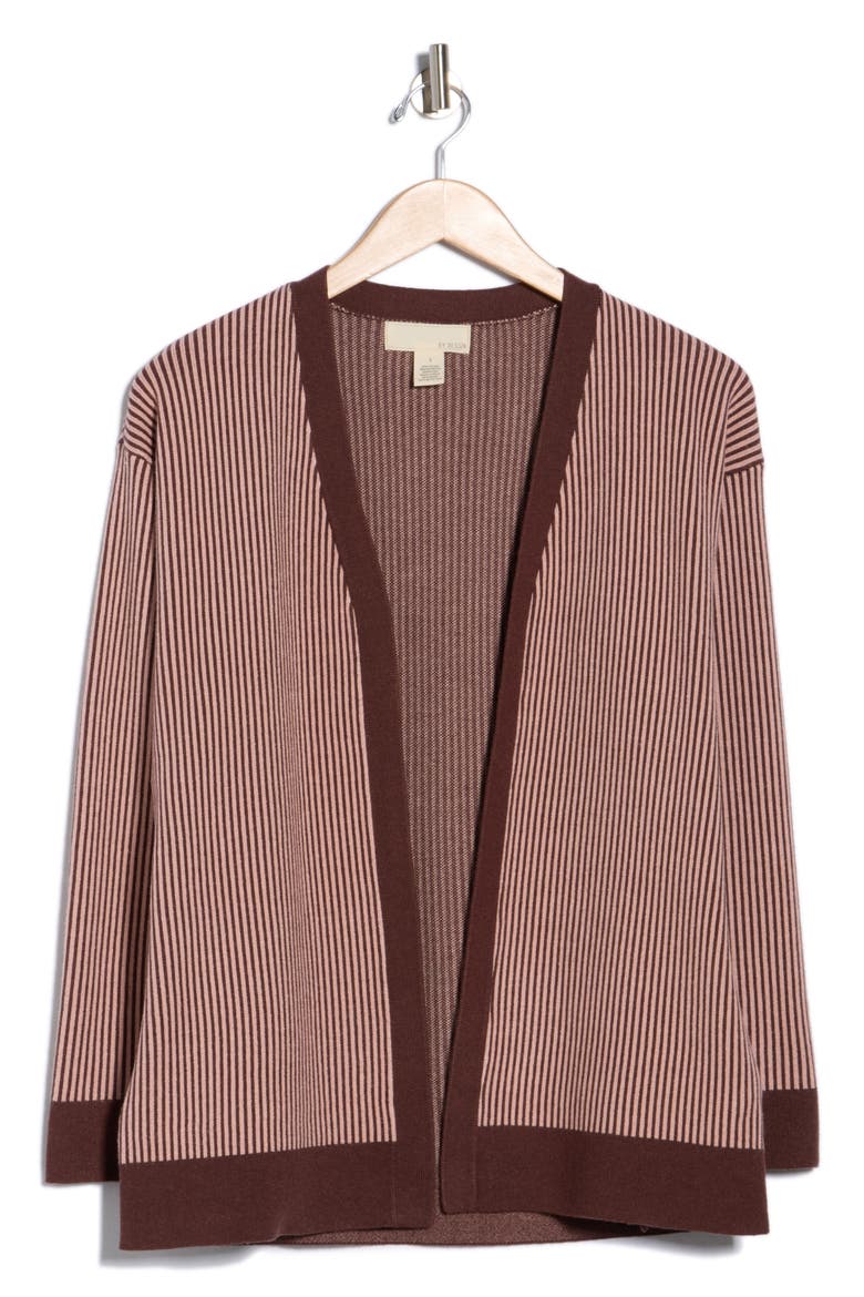 Mona Cardigan, Alternate, color, BITTER CHOCOLATE/ PEACH BEIGE