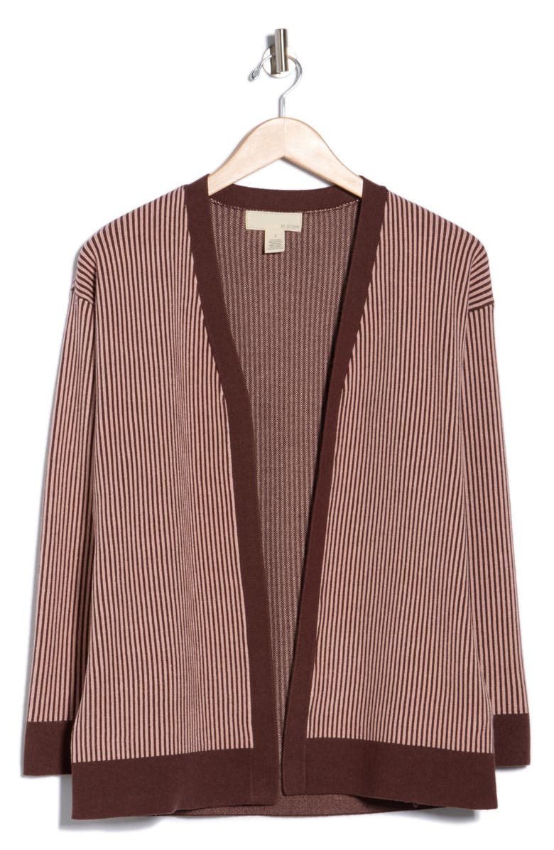 BY DESIGN Mona Cardigan, Alternate, color, Bitter Chocolate/ Peach Beige