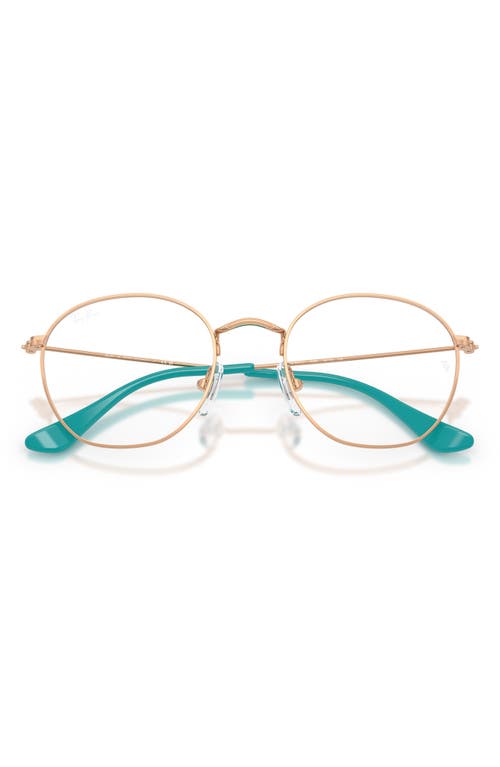 Ray Ban Ray-ban Kids' 48mm Irregular Optical Glasses In Rose Gold