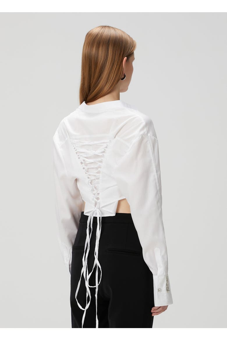 Pure Cotton Crop Shirt, Alternate, color, white