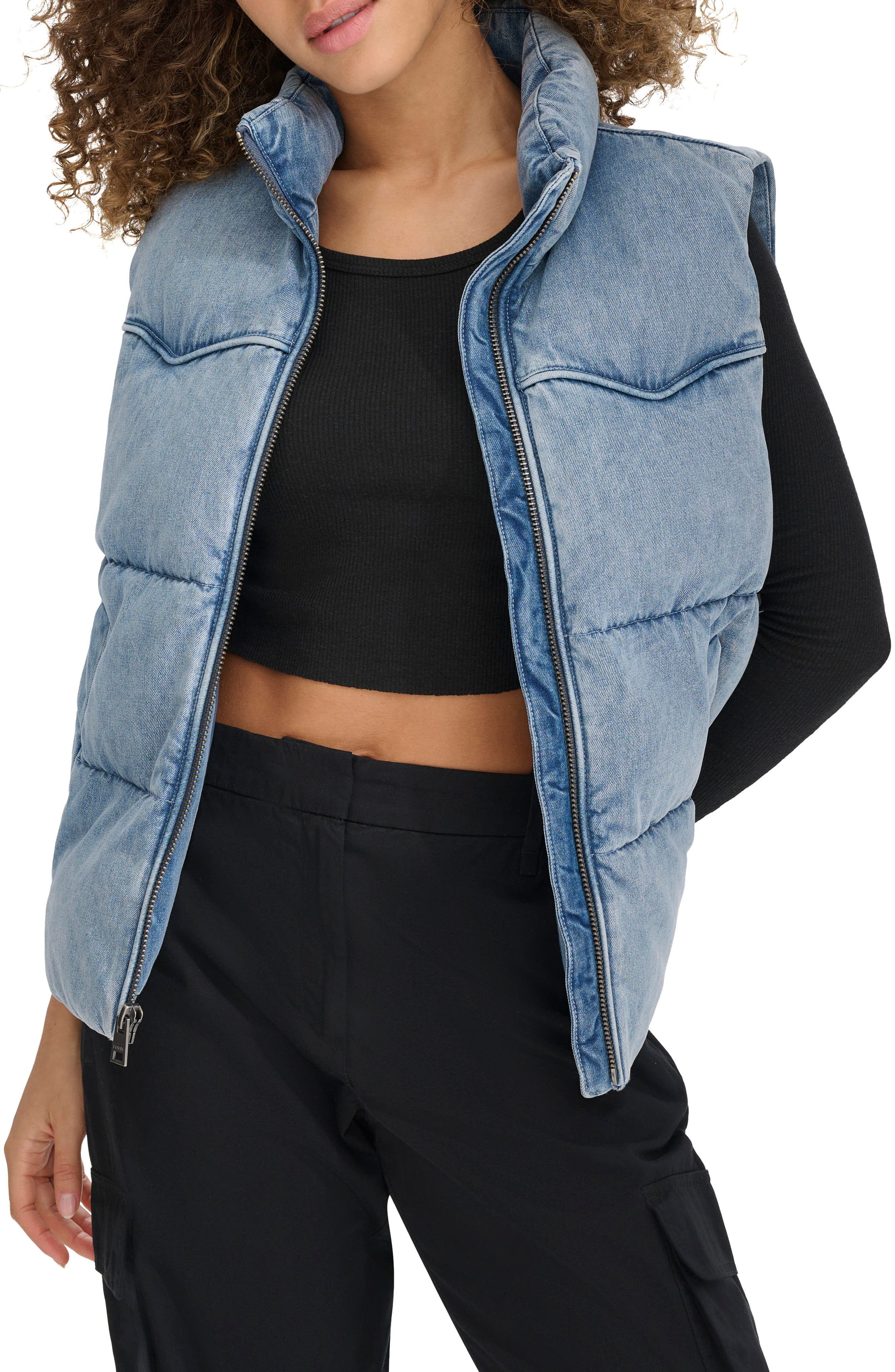 Arcuate Denim Puffer Vest (Women) | Nordstromrack