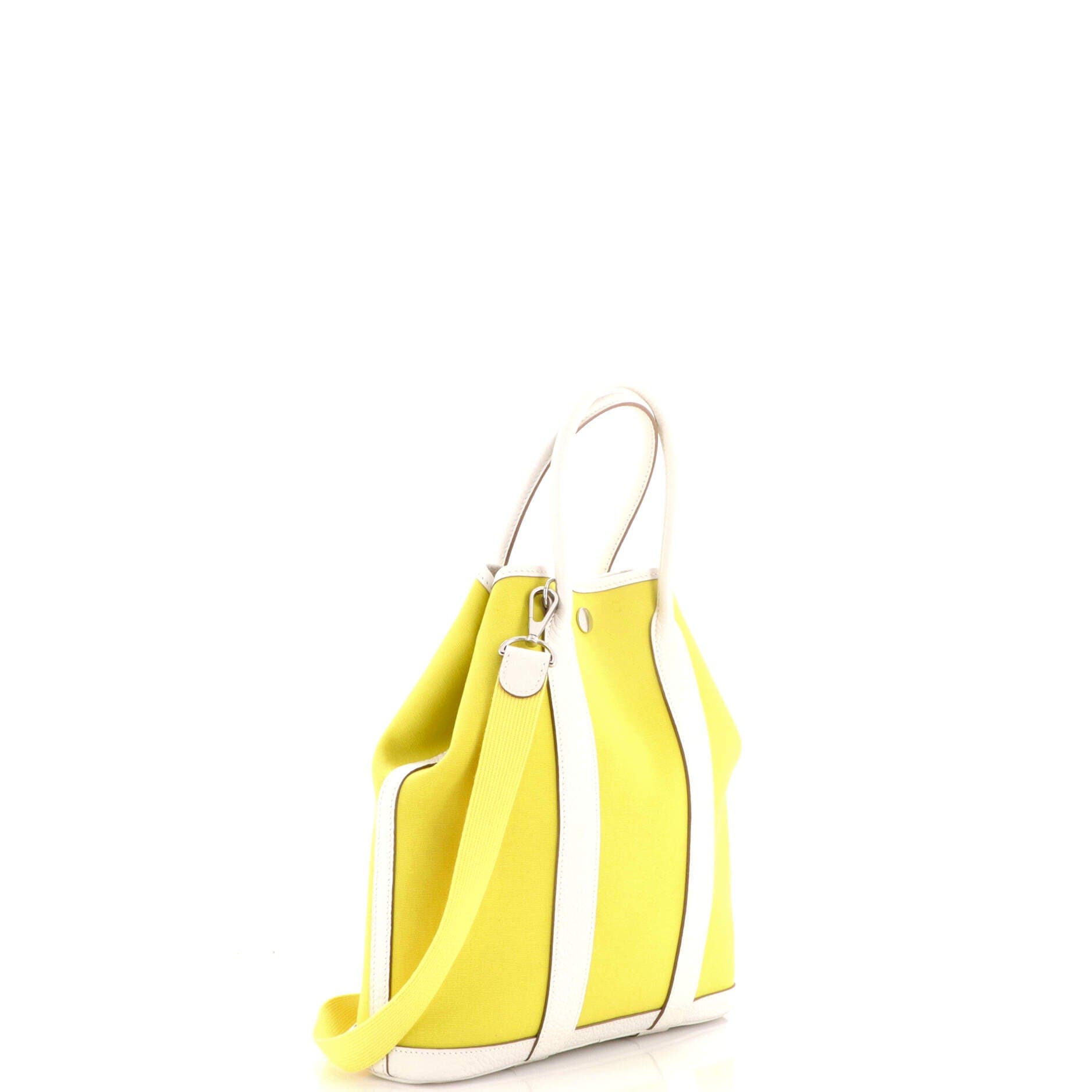 Pre-Owned Hermes Garden File Tote Toile and Leather 28, Alternate, color, Lime