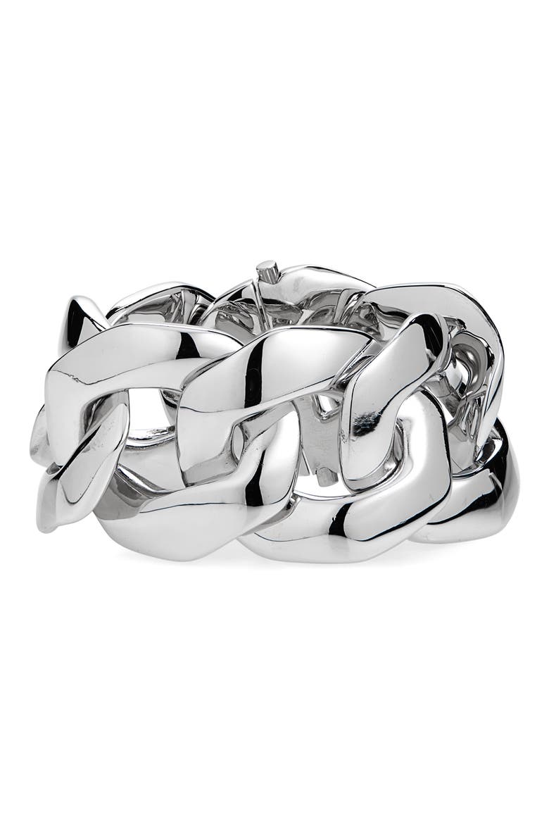 Large Link Bracelet, Main, color, SILVERY
