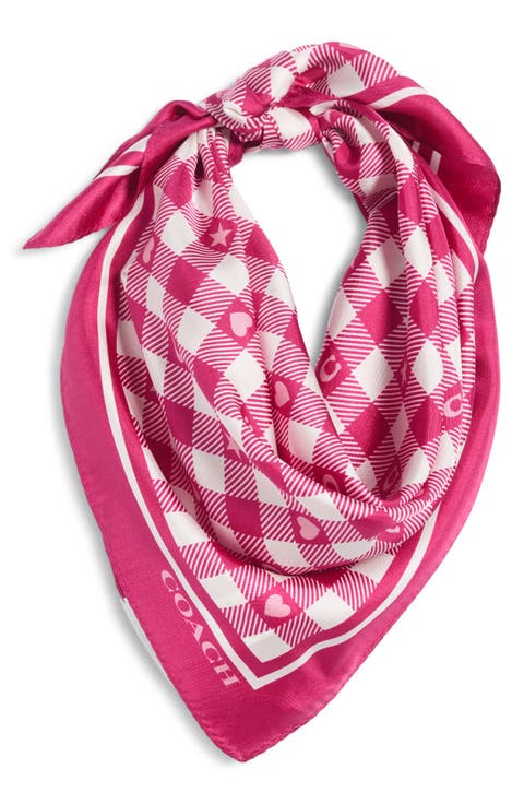 Gingham Play Silk Scarf