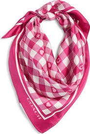 COACH Gingham Play Silk Scarf