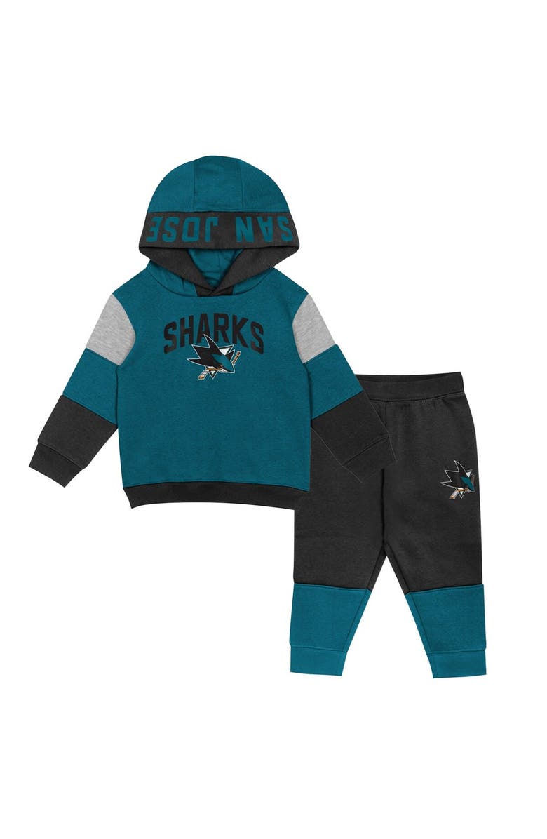 Outerstuff Toddler Teal/Black San Jose Sharks Big Skate Fleece Pullover Hoodie and Sweatpants Set, Main, color, 