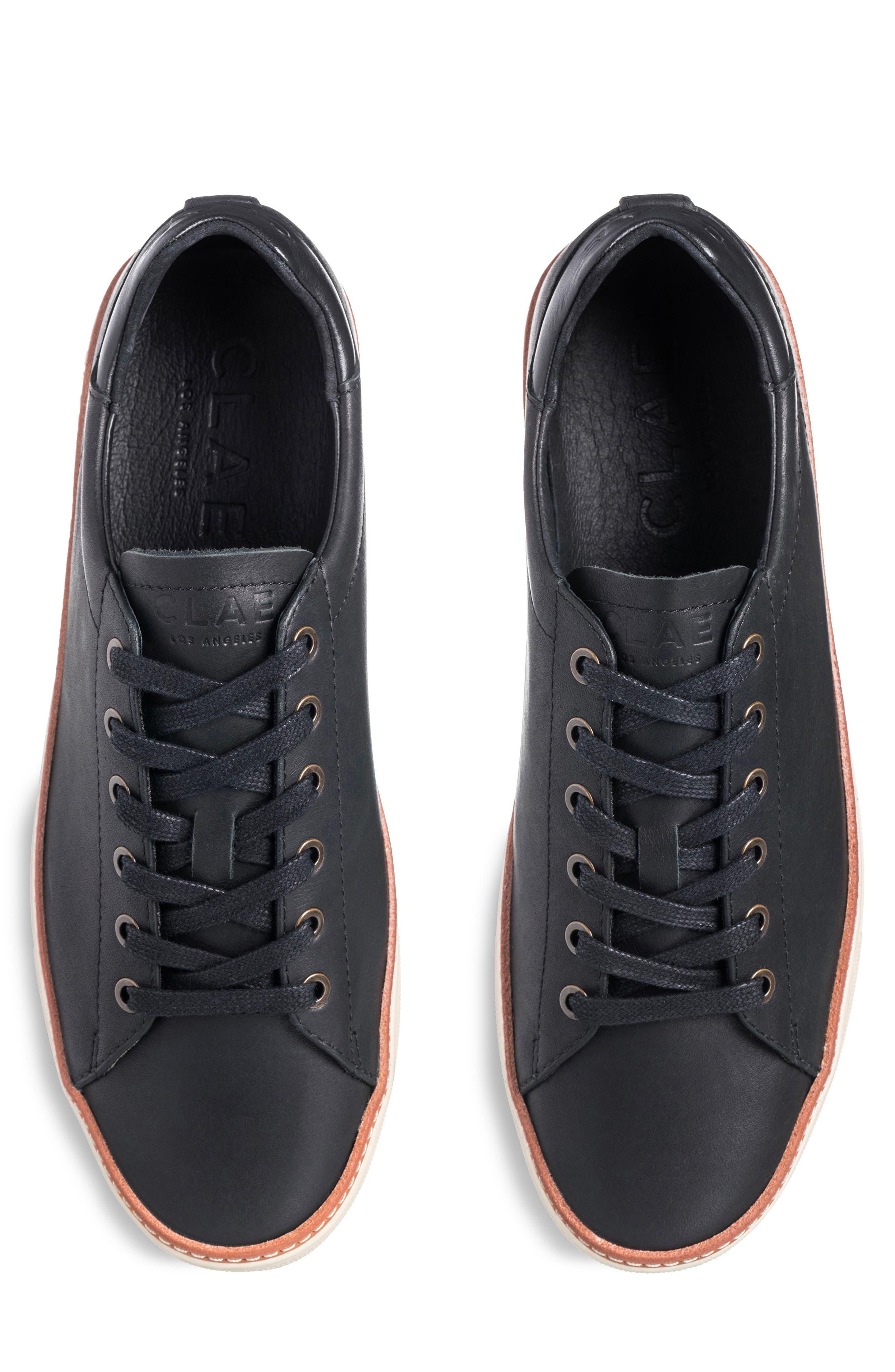CLAE Bradley Leather Welt Sneaker, Alternate, color, Black Leather
