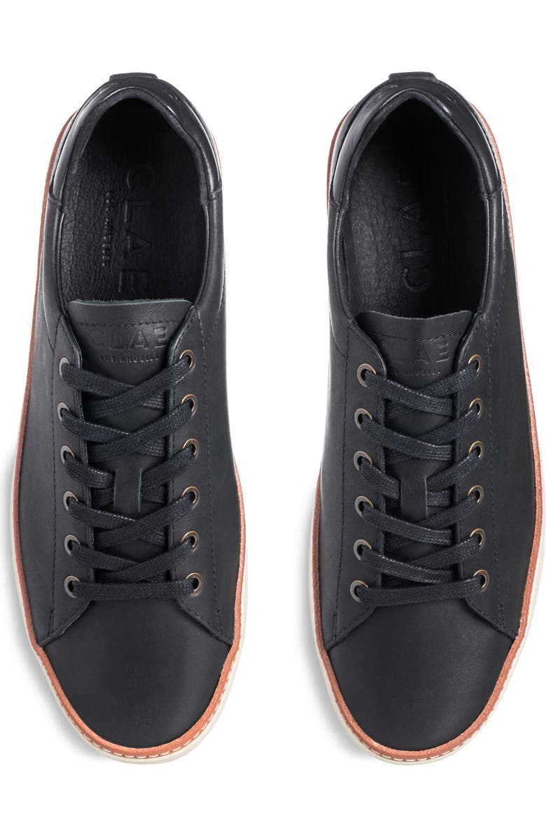 CLAE Bradley Leather Welt Sneaker, Alternate, color, Black Leather