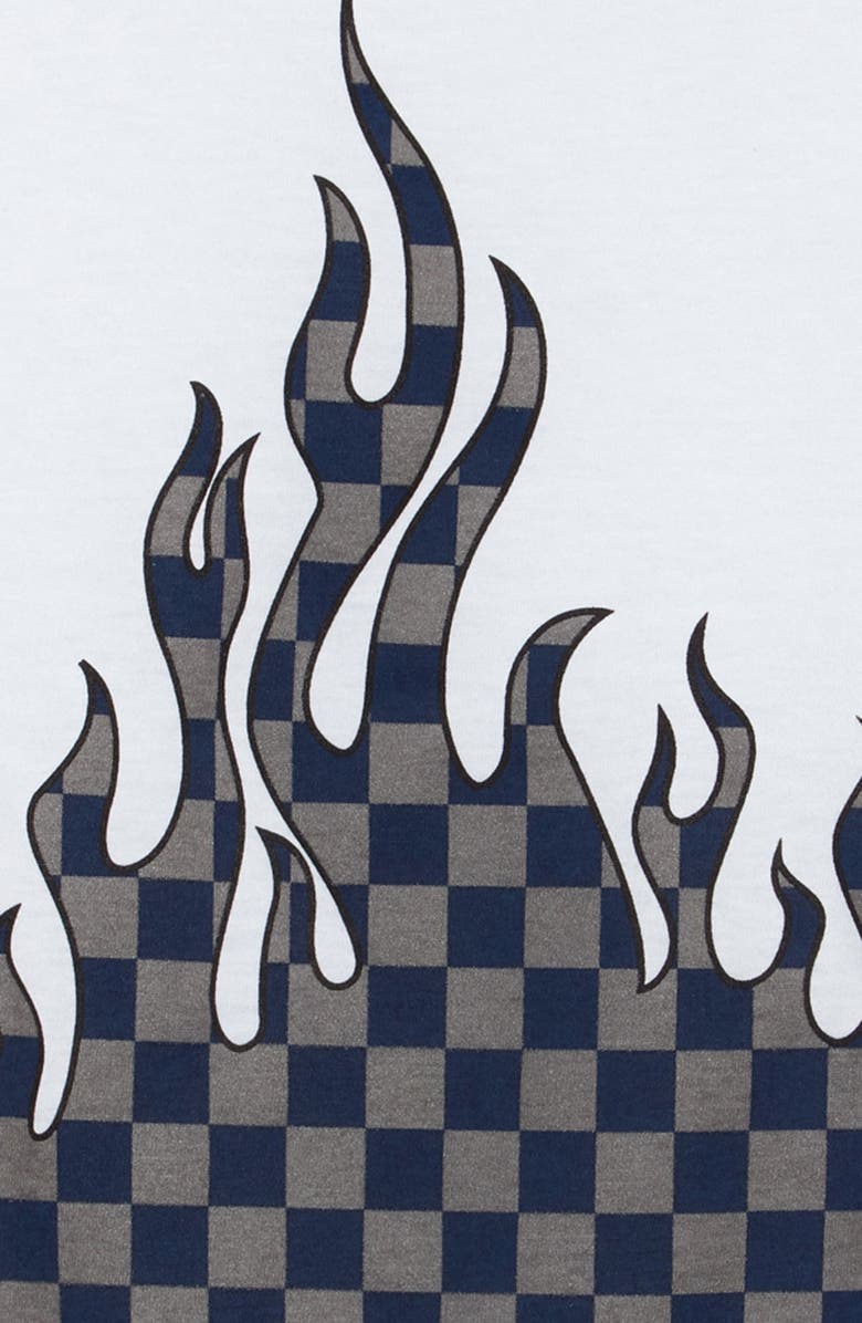 Vans Kids' Reflective Checkerboard Flame Graphic Tee, Alternate, color,