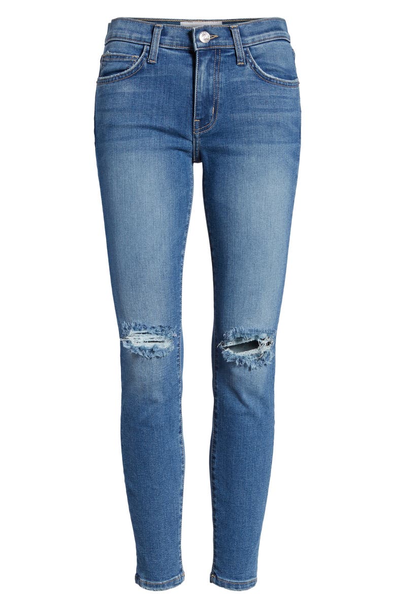 Current/Elliott The Stiletto Ripped Skinny Jeans, Alternate, color, 