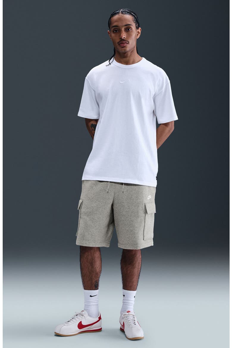 Brushed Fleece Cargo Shorts, Alternate, color, DARK GREY HEATHER/ LIGHT GREY