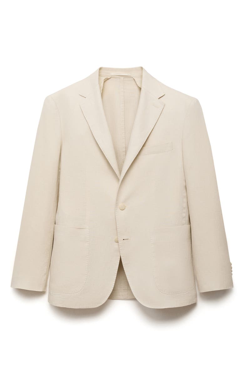 MANGO Salerno Linen Sport Coat, Alternate, color, Ecru