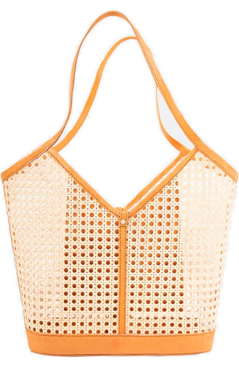 Jelavu Ophelia Handwoven Cane Tote Bag, Main, color, Tan