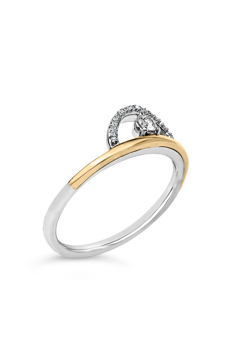 Haus of Brilliance 14K Yellow Gold Plated Sterling Silver 1/10 Cttw Diamond Arc Ring, Alternate, color, Yellow Gold Over Silver