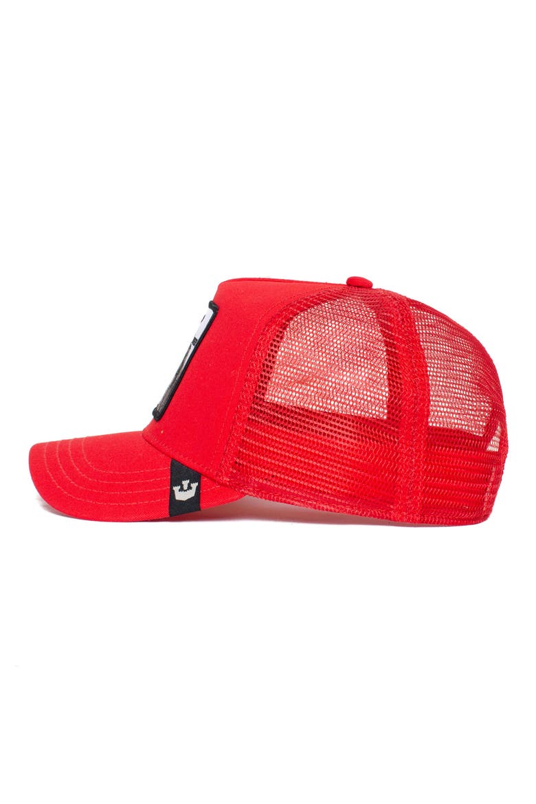 The White Tiger Patch Trucker Hat, Alternate, color, RED