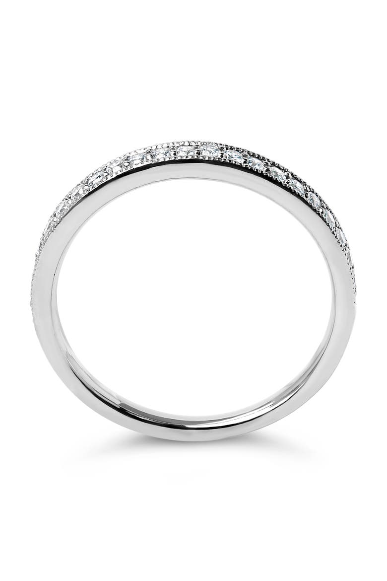 14K Gold 1/4 Cttw Round Diamond Milgrain Wedding Band, Alternate, color, White