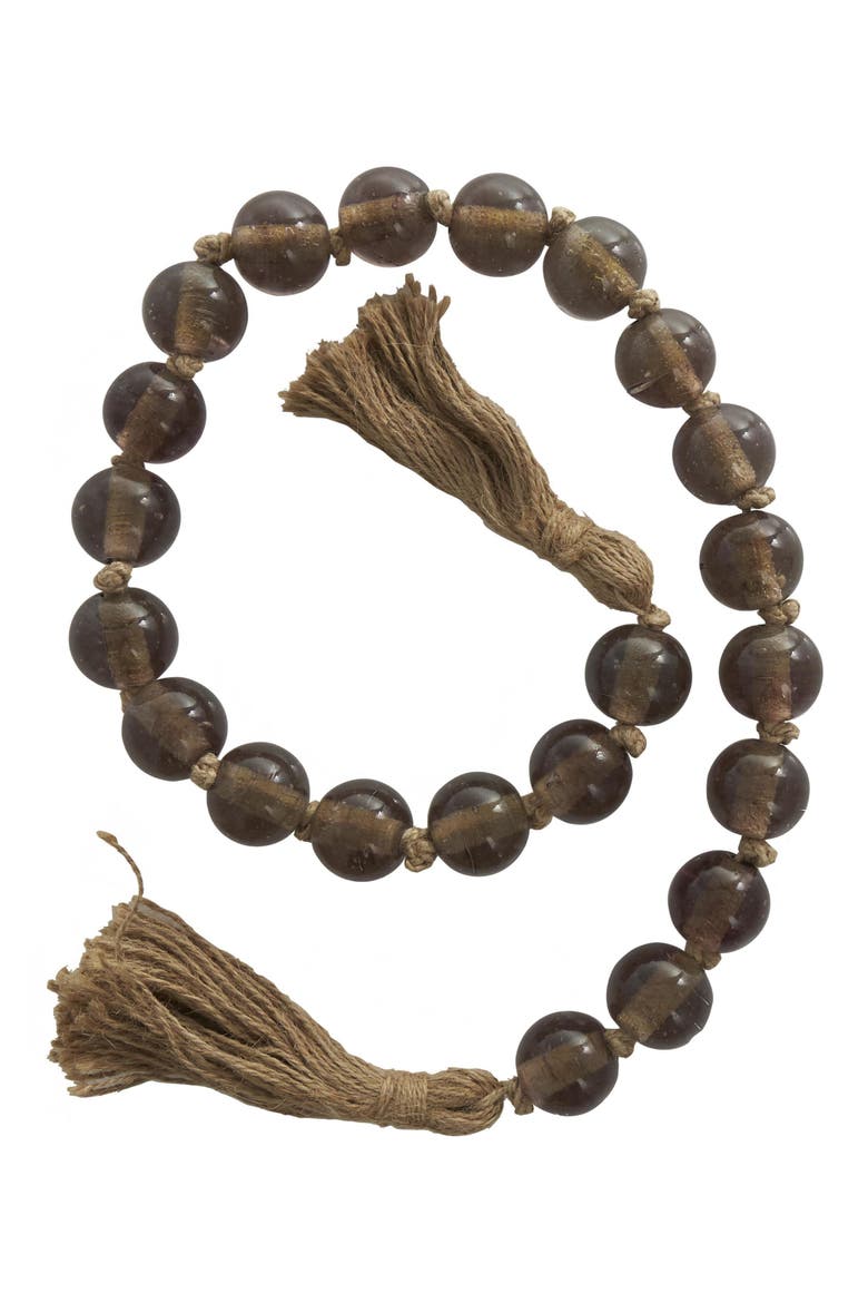 Bohemian Glass Beaded Tassel Garland, Main, color, DARK BROWN