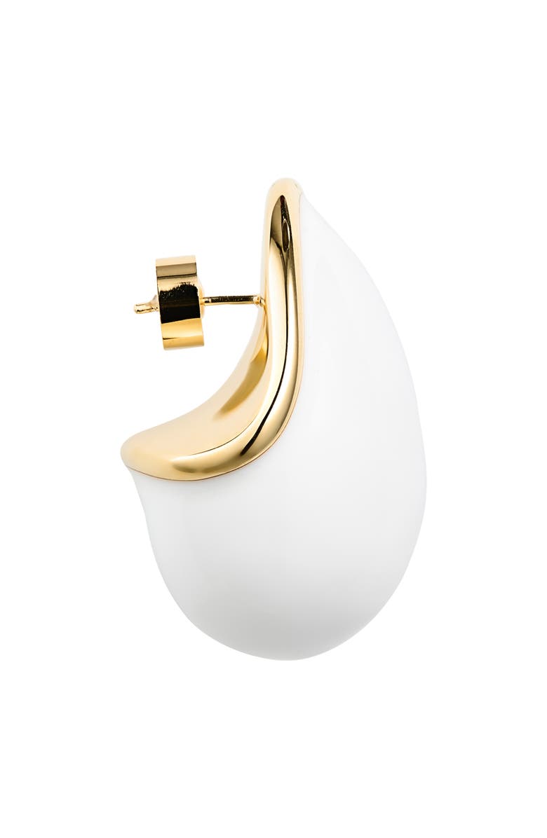 Jacquemus Les Boucles Raisin Oval Earrings, Alternate, color, Gold / White 277