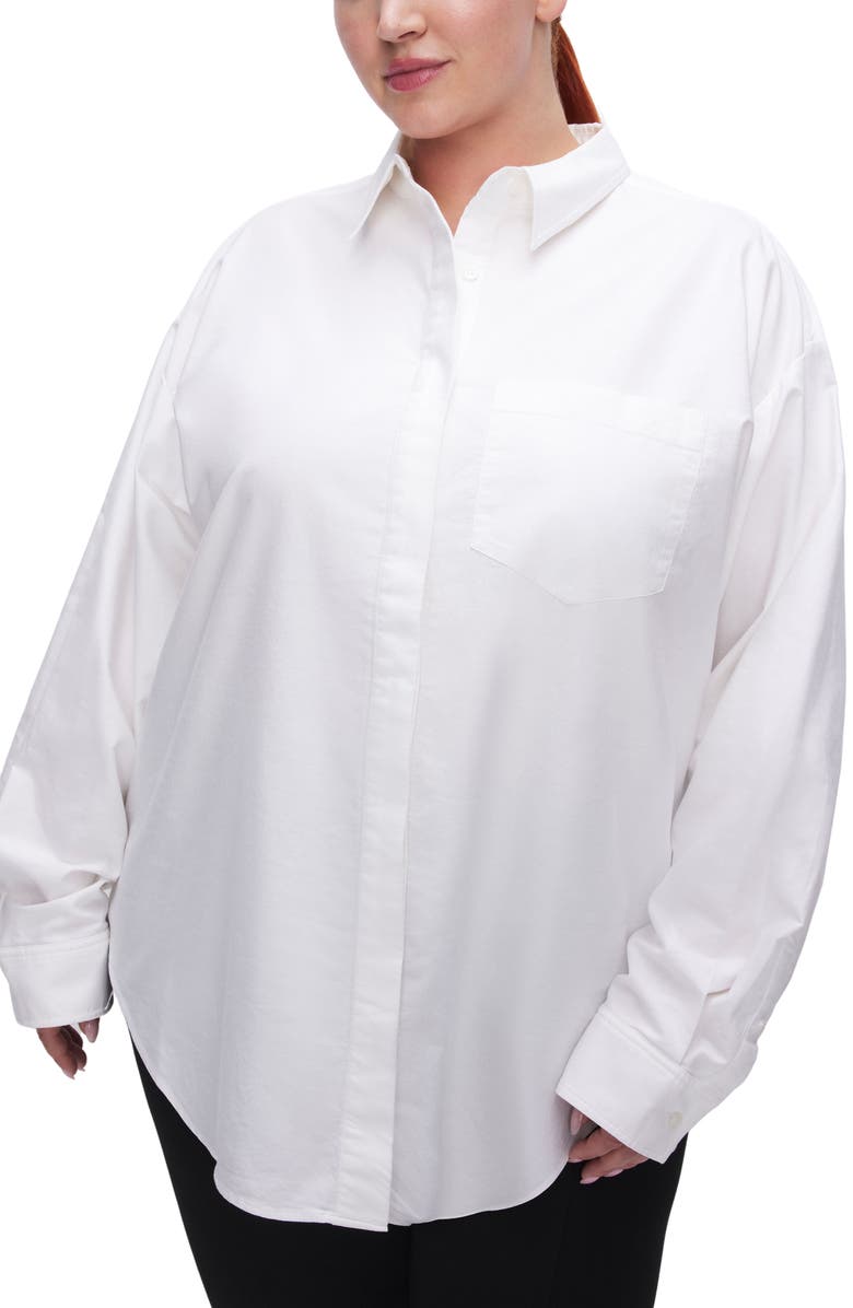 Good American Good Oxford Button-Up Shirt, Alternate, color, 