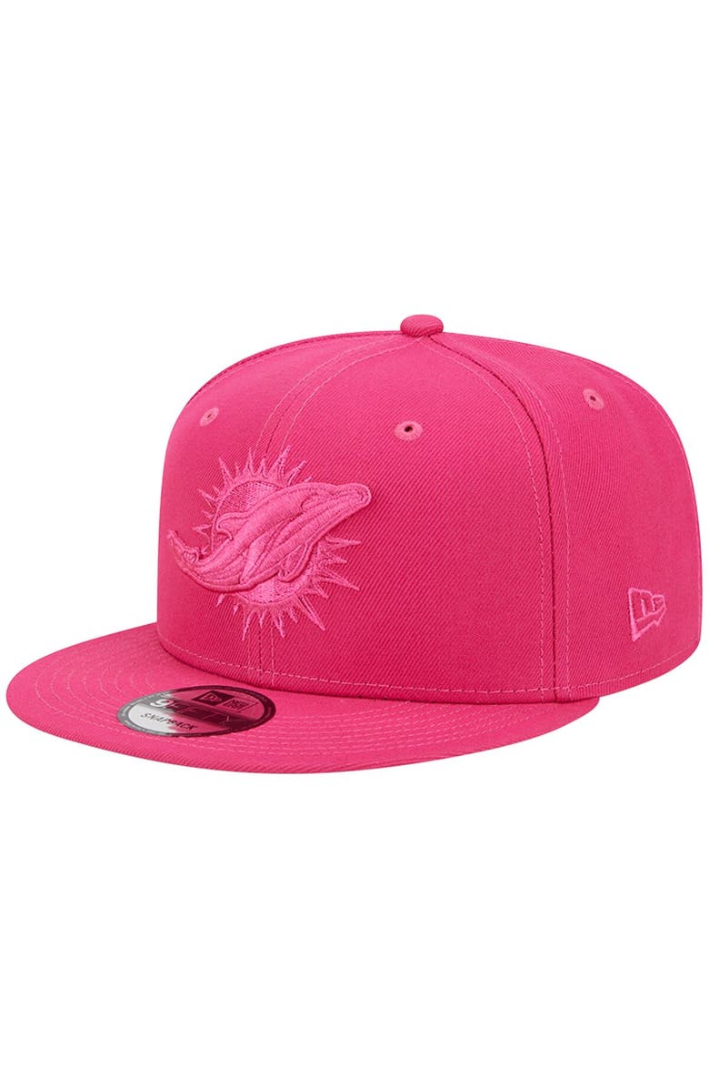 New Era Men's New Era Pink Miami Dolphins Color Pack 9FIFTY Snapback Hat, Main, color,