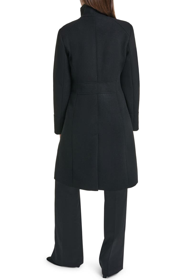 Trapunto Shoulder Walker Coat, Alternate, color, BLACK