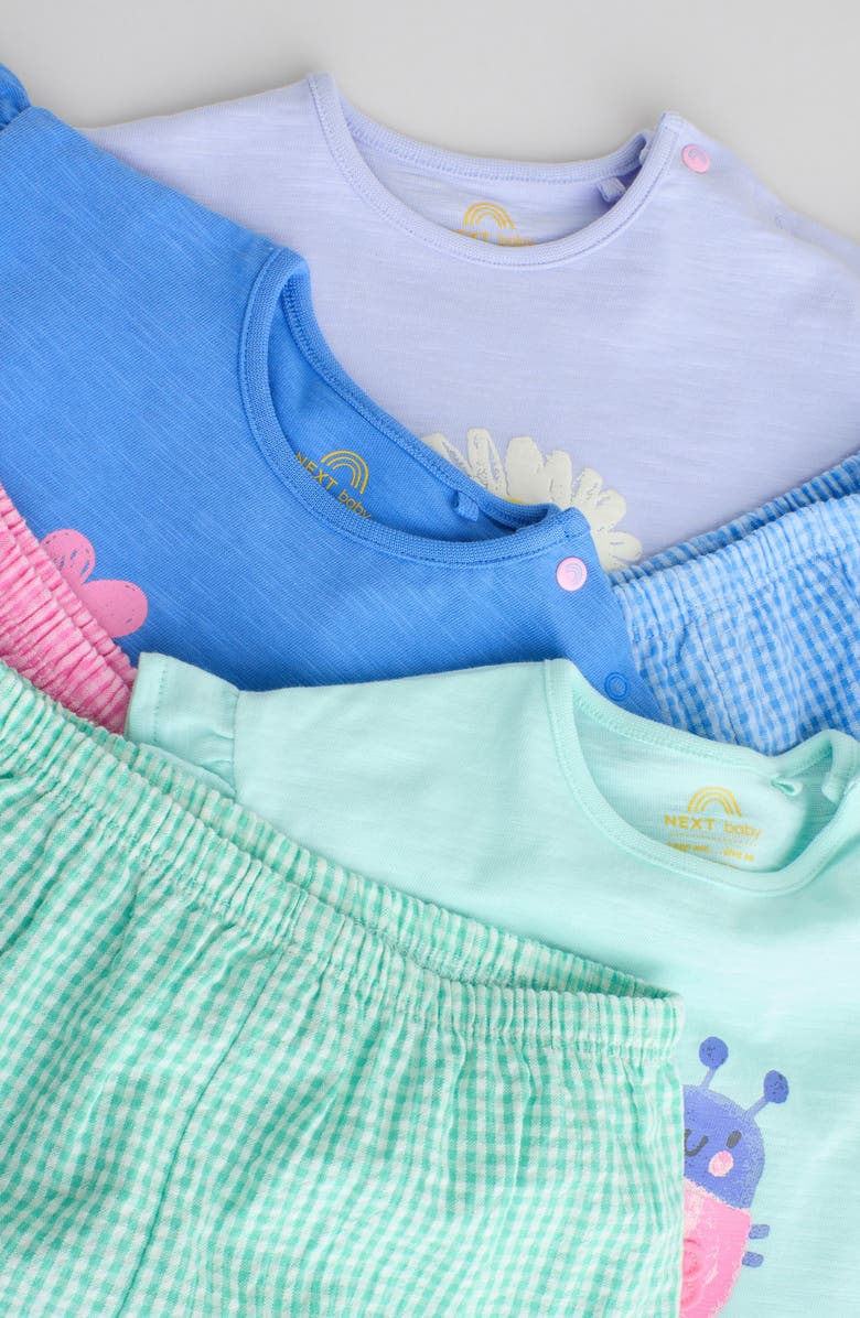 NEXT Kids' 6-Pack Assorted Graphic T-Shirts & Shorts Sets, Alternate, color, Green Multi