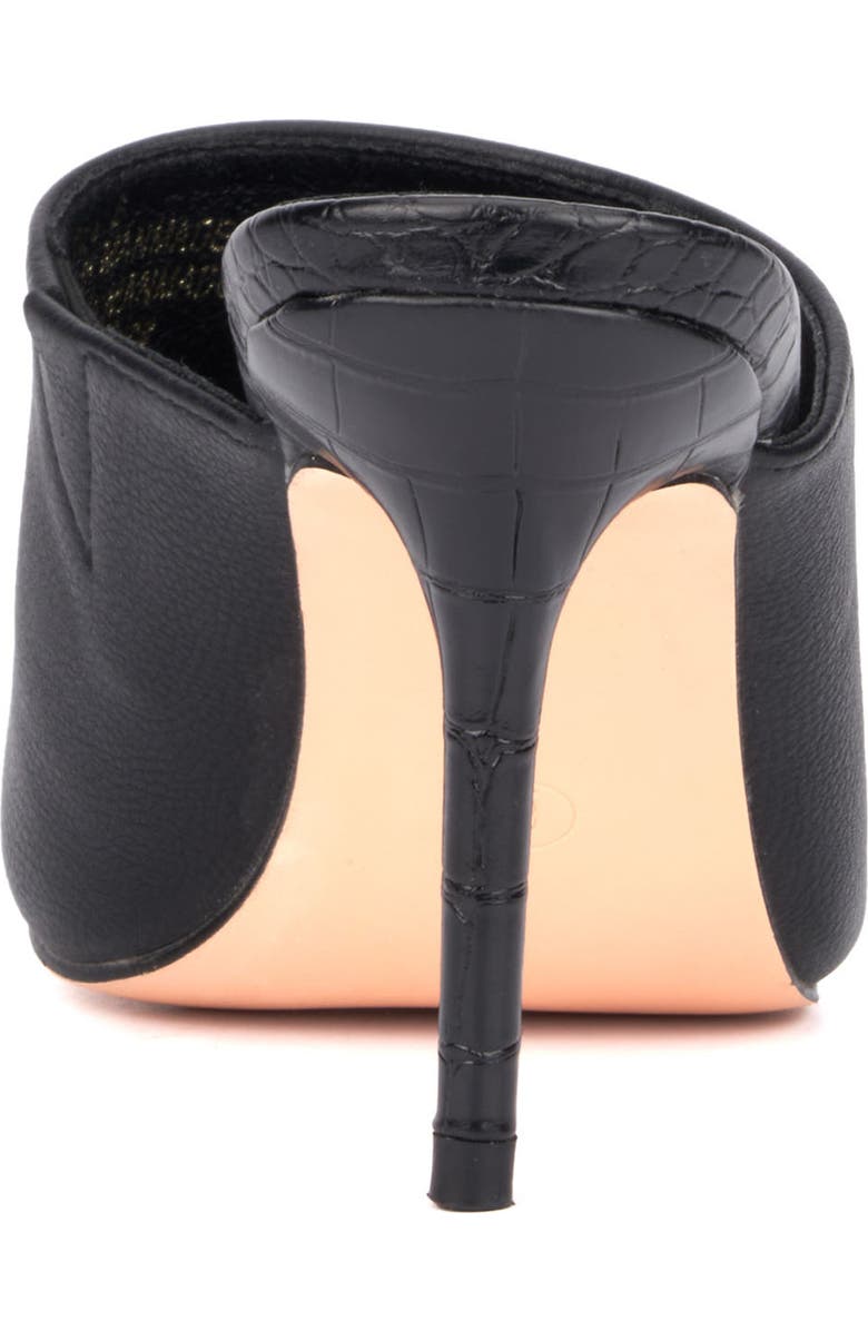 NEW YORK AND COMPANY Carlette Snake Embossed Heeled Mule, Alternate, color, Black Croc