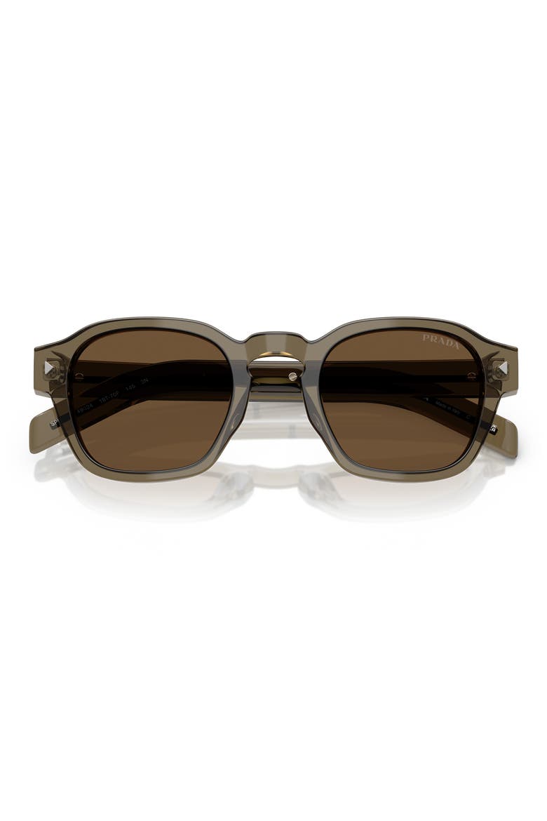 49mm Round Phantos Sunglasses, Alternate, color, DARK BROWN