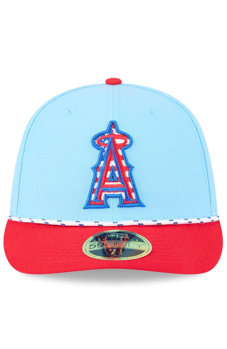 New Era Men's New Era Light Blue/Red Los Angeles Angels 2025 Fourth of July Low Profile 59FIFTY Fitted Hat, Alternate, color, Light Blue
