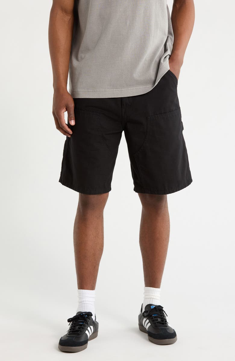 Carhartt Work In Progress Double Knee Shorts, Main, color, Black (Rinsed)