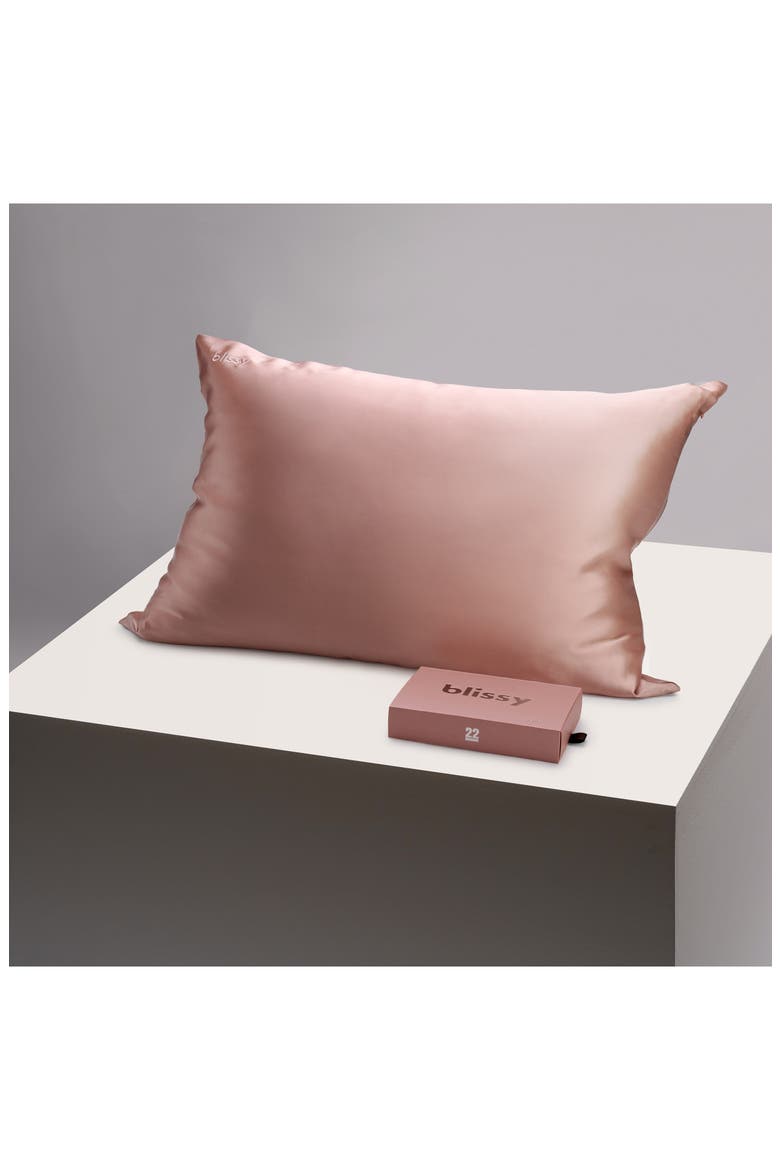 Mulberry Silk Pillowcase, Alternate, color, ROSE GOLD