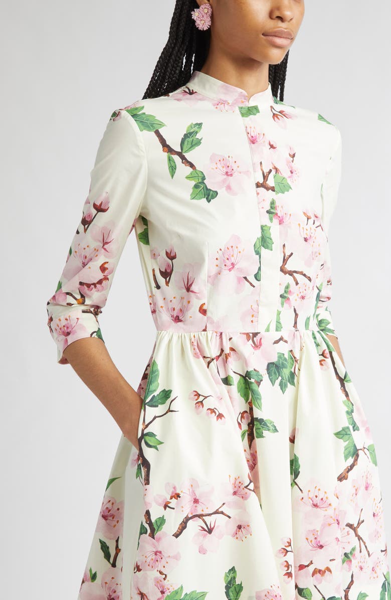 Oscar de la Renta Beaded Pompom Flower Clip-On Earrings, Alternate, color, Lily