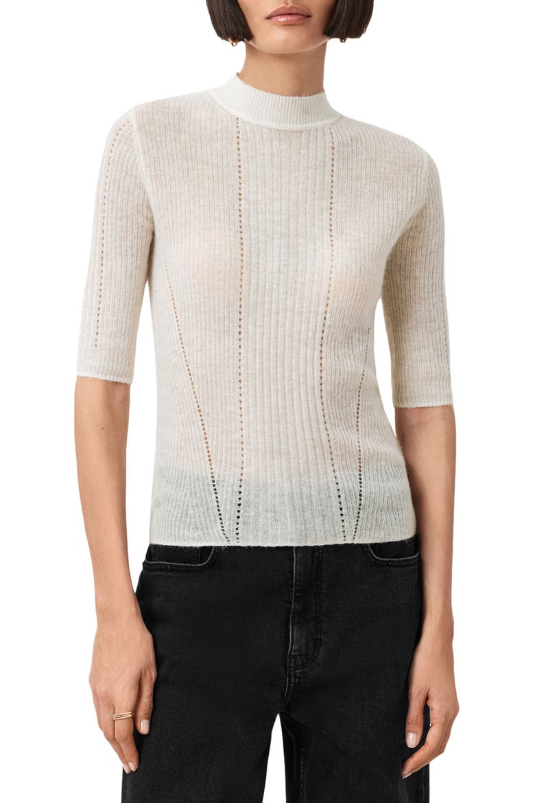 Filippa Mock Neck Sweater, Main, color, ANTIQUE WHITE