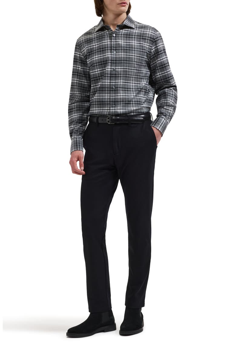 Axel Cotton Blend Button Up Shirt, Alternate, color, BLACK