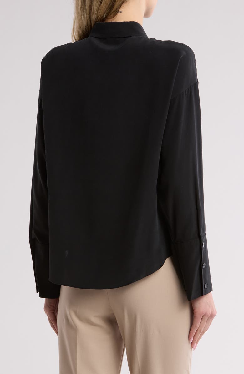 Rebecca Taylor Essential Silk Blouse, Alternate, color, Black