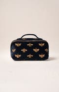 Elizabeth Scarlett Honey Bee Velvet Open Flat Makeup Bag