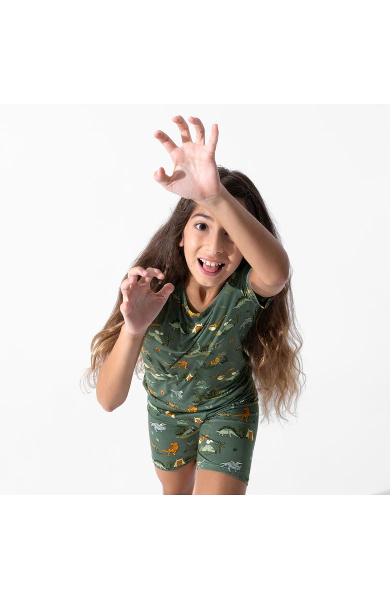 Bellabu Bear Jurassic Park Safari Kids 2-Piece Short Sleeve & Shorts Pajama Set, Alternate, color, Jurassic Park: Safari
