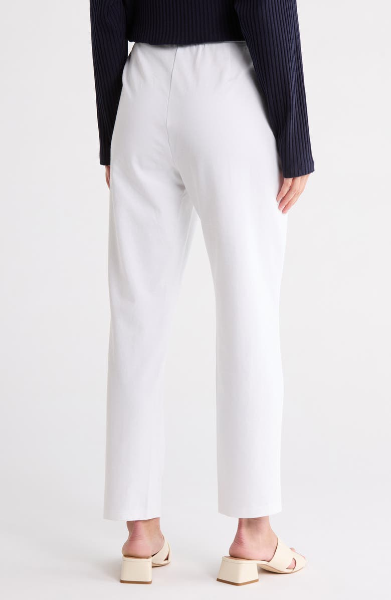 Eileen Fisher High Waist Ponte Knit Slim Ankle Pants, Alternate, color, White