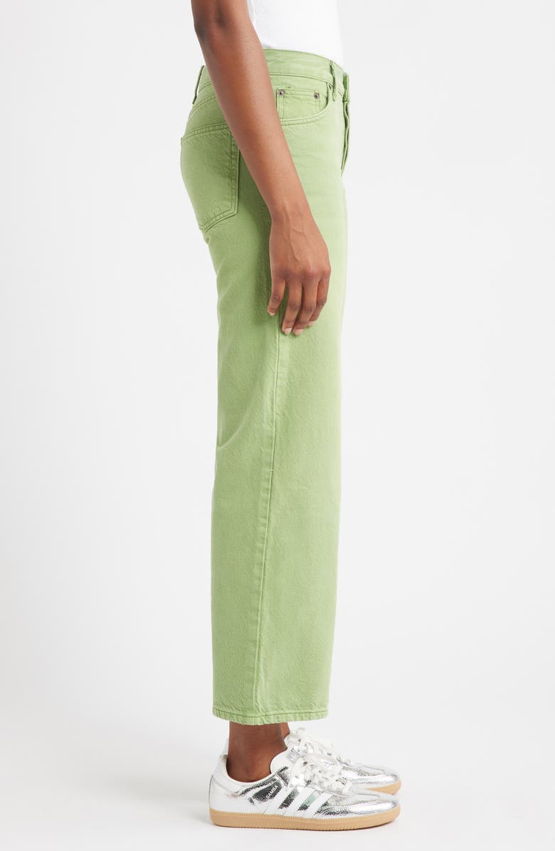 Topshop Ember Low Rise Wide Leg Jeans, Alternate, color, Light Green