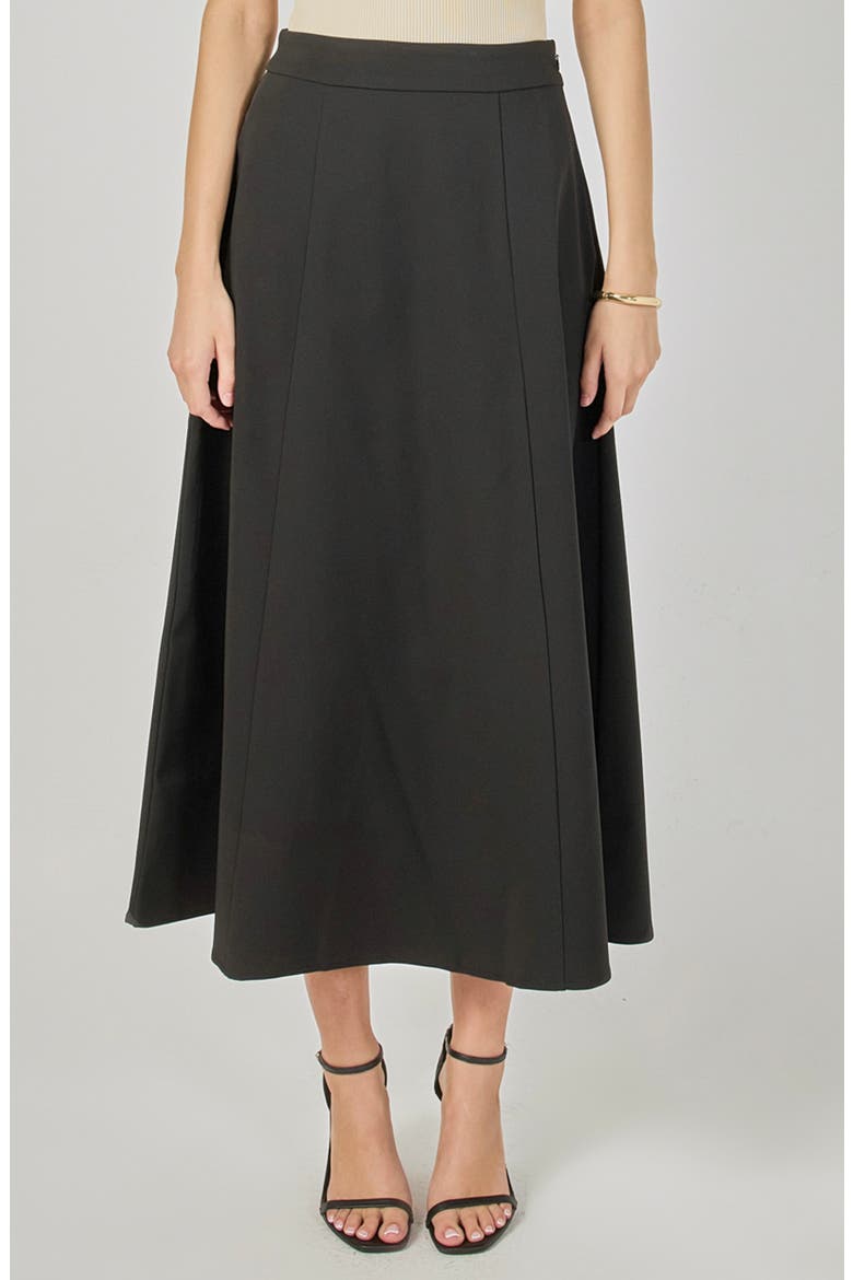 A-Line Midi Skirt, Main, color, BLACK