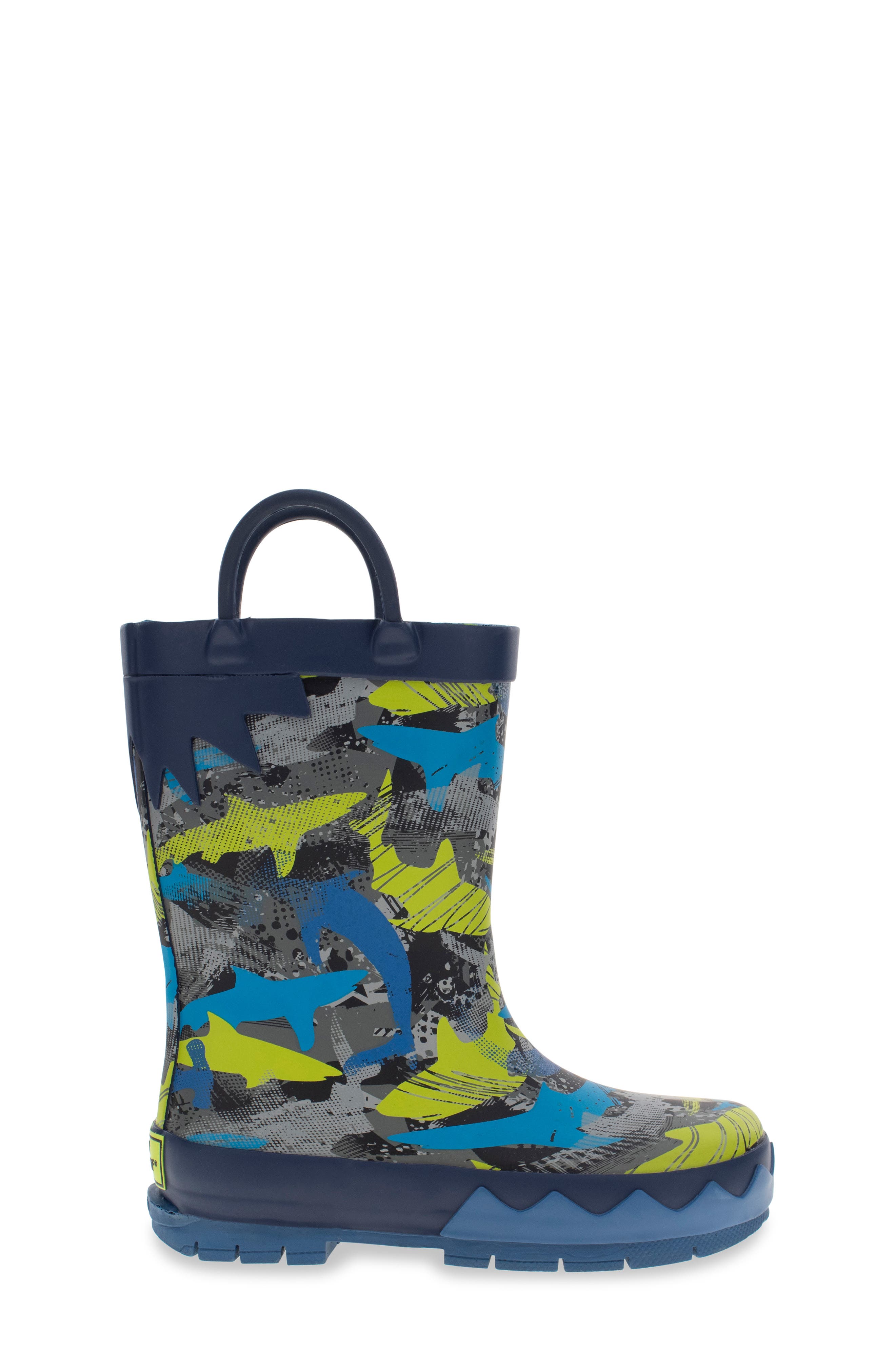 Western Chief Shark Frenzy Waterproof Rain Boot, Alternate, color, 