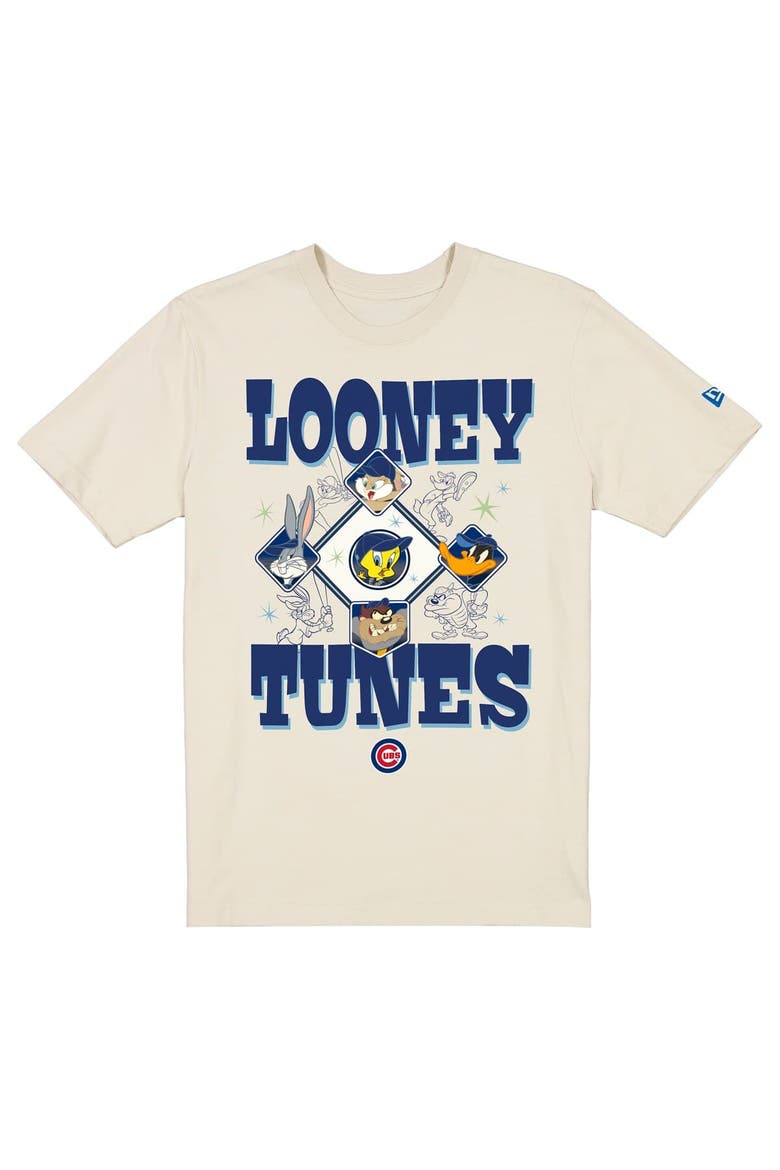 Unisex New Era Cream Chicago Cubs Looney Tunes T-Shirt, Main, color, Cream
