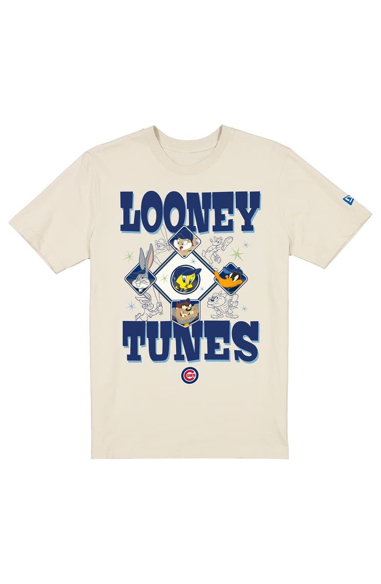 New Era Unisex New Era Cream Chicago Cubs Looney Tunes T-Shirt, Main, color, Cream