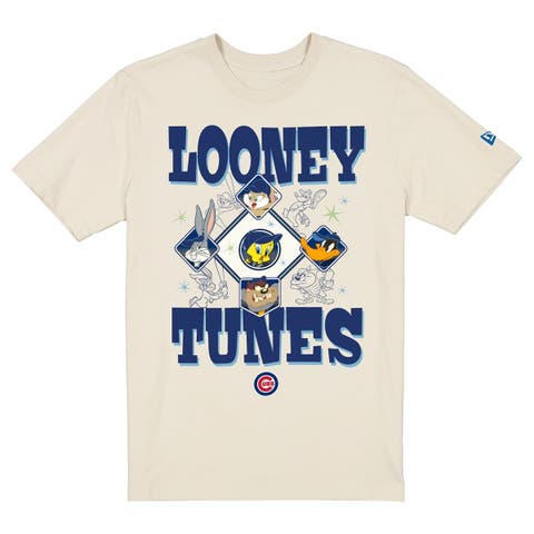 Unisex New Era Cream Chicago Cubs Looney Tunes T-Shirt