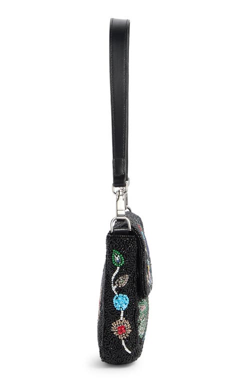 Staud Timmy Beaded Convertible Shoulder Bag In Black