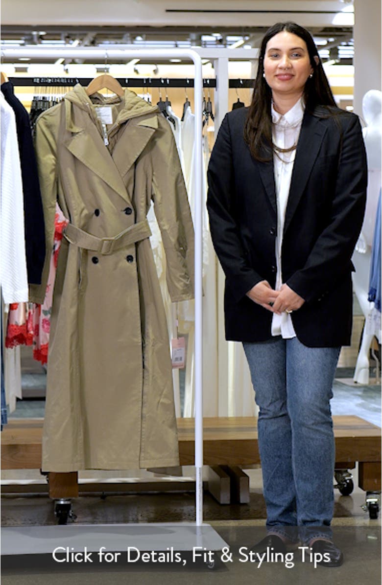 Quilted Hoodie Cotton & Nylon Trench Coat, sales video thumbnail